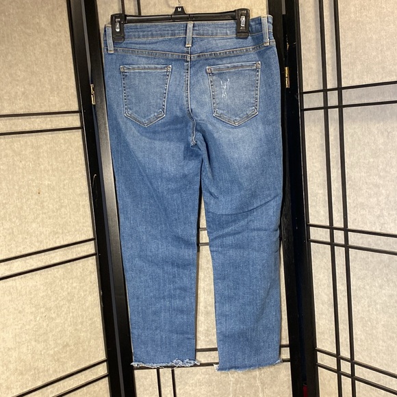 Just Black Womens size 28 slight distressed skinny ankle jeans raw hem stretchy - Picture 3 of 9